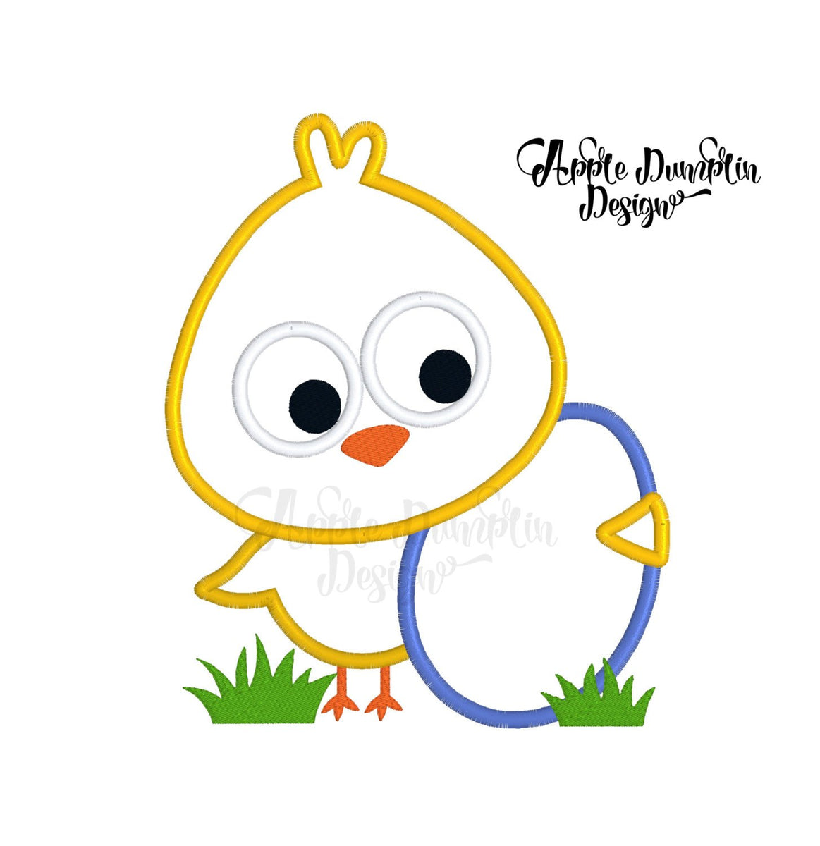 Easter Chick with Egg Applique Design – Apple Dumplin Design
