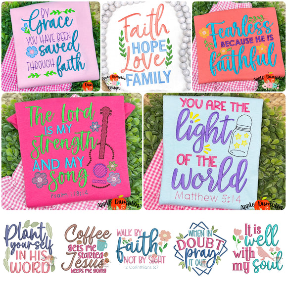 Set of 10 Bible Embroidery Designs