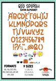Big Splash Satin Embroidery Alphabet With Elements