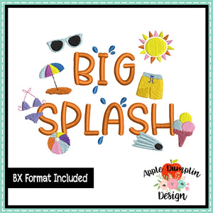 Big Splash Satin Embroidery Alphabet With Elements