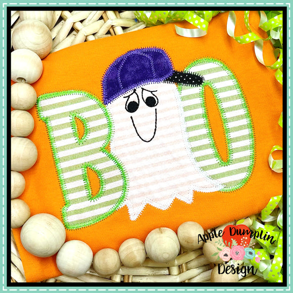 Boo Ghost Boy Zigzag Applique