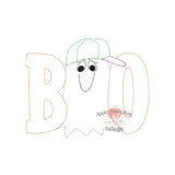 Boo Ghost Boy Bean Stitch Applique