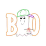 Boo Ghost Boy Zigzag Applique