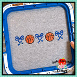 Bow Basketball Embroidery Design 1787AD