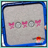 Bow Volleyball Embroidery Design 1791AD