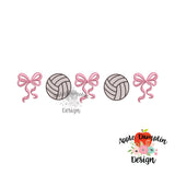 Bow Volleyball Embroidery Design 1791AD