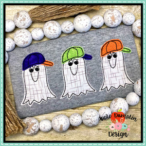 Ghost Trio Boy Bean Stitch Applique