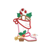 Christmas Boot Satin Applique Design