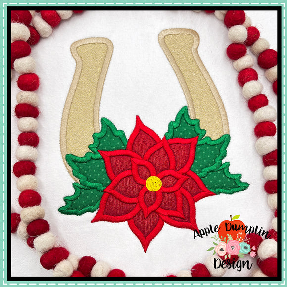 Christmas Horseshoe Satin Applique Design