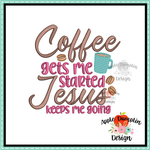 Coffee Jesus Embroidery Design