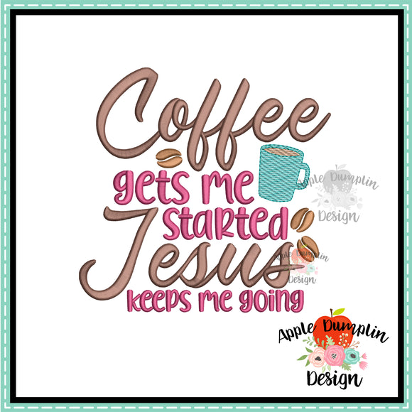 Coffee Jesus Embroidery Design