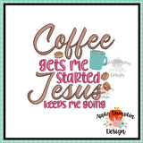 Coffee Jesus Embroidery Design
