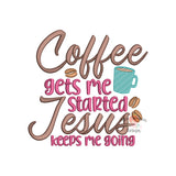 Coffee Jesus Embroidery Design