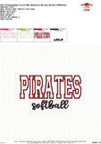 Pirates Softball Applique Design 1842AD