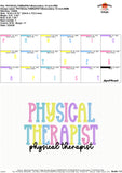 Physical Therapist Embroidery Design