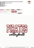 Pirates Volleyball Applique Design 1845AD
