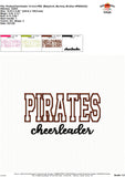 Pirates Cheerleader Applique Design 1840AD