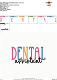 Dental Assistant Embroidery Design