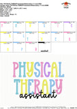Physical Therapy Assistant Embroidery Design 1771AD