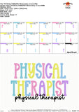 Physical Therapist Embroidery Design