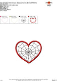 Spider Heart Satin Stitch Applique Design