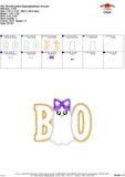 Boo Ghost Girl Zigzag Applique