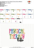 Physical Therapy Life Embroidery Design