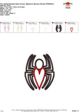 Spider Valentine Satin Stitch Applique Design