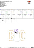 Boo Ghost Girl Bean Stitch Applique