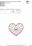 Spider Heart Zigzag Stitch Applique Design