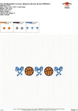 Bow Basketball Embroidery Design 1787AD