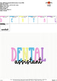 Dental Assistant Embroidery Design 1762AD