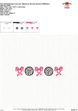 Bow Volleyball Embroidery Design 1791AD