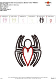 Spider Valentine Satin Stitch Applique Design