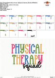 Physical Therapy Squad Embroidery Design