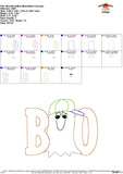 Boo Ghost Boy Bean Stitch Applique