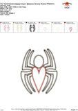 Spider Valentine Zigzag Stitch Applique Design