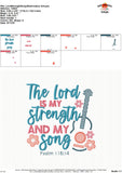 The Lord is my Strength and Song Embroidery Design
