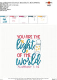 You are the Light of the World Embroidery Design