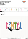 Dental Hygienist Embroidery Design