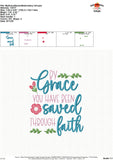 By Grace You have been Saved Embroidery Design