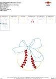 Softball with Bow Bean Stitch Applique Design (Copy)