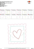 Valentine Stamp Bean Stitch Applique Design