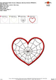 Spider Heart Satin Stitch Applique Design