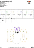 Boo Ghost Girl Bean Stitch Applique