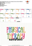 Physical Therapy Assistant Embroidery Design