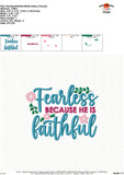 Fearless because He is Faithful Embroidery Design