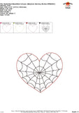 Spider Heart Stitch Applique Design