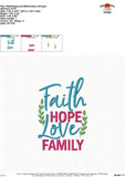Faith Hope Love Family Embroidery Design