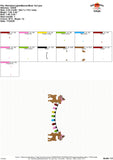 Reindeer Christmas Lights Banner Bow Embroidery Design
